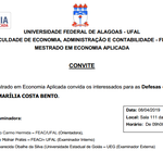 Convite da Defesa de Dissertação - Mestrado em Economia Aplicada