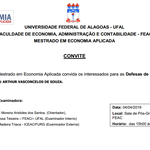 Convite da Defesa de Dissertação - Mestrado em Economia Aplicada