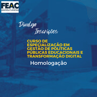 Homologação das Inscrições para a Especialização em Gestão de Políticas Educacionais e Transformação Digital