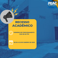 Recesso Acadêmico - 02 a 22 de Janeiro de 2023