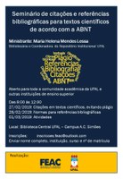 Seminário de citações e referências bibliográficas para textos científicos de acordo com a ABNT