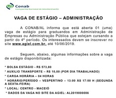 Vaga de Estágio - Administração
