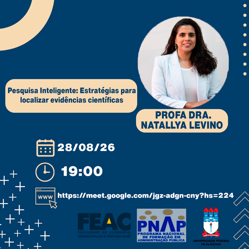 Palestra: Pesquisa inteligente: Estratégias para localizar evidências científica. Profa. Natallya Levino