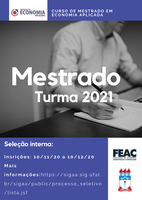 Abertura de Edital de Seleção do Mestrado em Economia Aplicada