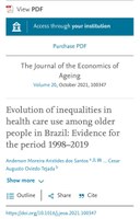 Artigo publicado na Revista internacional” The Journal of the Economics of Aging”