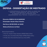 Convite para a Defesa de Dissertação da aluna REBECA SILVA BARROSO