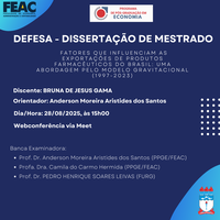 Convite para a defesa de dissertação de BRUNA DE JESUS GAMA