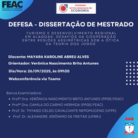 Convite para Defesa de Dissertação da discente MAYARA KAROLINE ABREU ALVES