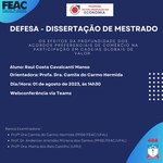 Convite para Defesa de Dissertação do aluno RAUL COSTA CAVALCANTI MANSO