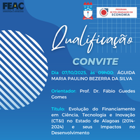 Convite para Qualificação da discente ÁGUIDA MARIA PAULINO BEZERRA DA SILVA