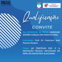 Convite para Qualificação da discente CAROLINE SIMÕES GONÇALVES PADILHA PINA