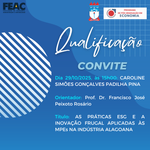 Convite para Qualificação da discente CAROLINE SIMÕES GONÇALVES PADILHA PINA