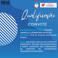Convite para Qualificação da discente GEANNE DANIELLA CLEMENTINO DA SILVA