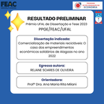 Dissertação indicada pelo PPGE ao Prêmio UFAL de Dissertação e Tese 2023