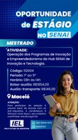 Oportunidade de estágio no SENAI