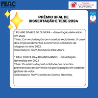 Prêmio Ufal 2024 de Dissertações e Teses