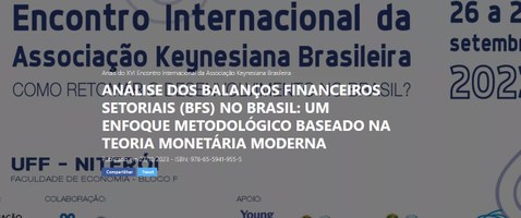 Publicado trabalho de egressa do PPGE nos Anais do XVI Encontro Internacional da Associação Keynesiana Brasileira