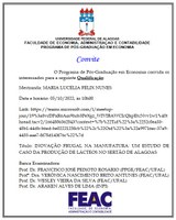 Qualificação de Projeto de Dissertação - MARIA LUCÉLIA FÉLIX NUNES