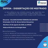 Convite para Defesa de Dissertação da discente - VALCIENE RUFINO FERREIRA DE AZEVEDO