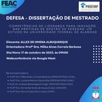 Convite para Defesa de Dissertação do aluno ALLEX DE OMENA ALBUQUERQUE