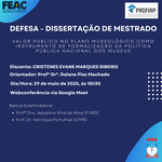 Convite para Defesa de Dissertação do discente CRISTENES EVANS MARQUES RIBEIRO