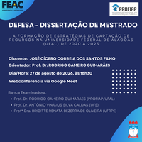 Convite para Defesa de Dissertação do discente JOSÉ CÍCERO CORREIA DOS SANTOS FILHO