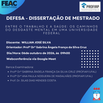 Convite para Defesa de Dissertação do discente WILLIAN JOSÉ SILVA