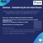 Convite para Defesa do discente CARLOS ALBERTO DE ARAÚJO OLIVEIRA