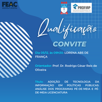 Convite para Qualificação da discente LORENA ABS DE FRANÇA