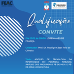 Convite para Qualificação da discente LORENA ABS DE FRANÇA