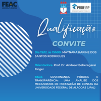 Convite para Qualificação da discente MAYNARA KARINE DOS SANTOS RODRIGUES