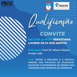 Convite para Qualificação da discente SEBASTIANA LUCIENE SILVA DOS SANTOS