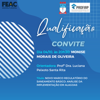 Convite para Qualificação de Projeto da discente MONISE MORAIS DE OLIVEIRA
