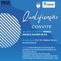 Convite para Qualificação de Projeto do discente MARCO ÂNGELO XAVIER DE SÁ
