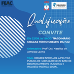 Convite para Qualificação de Projeto do discente TIAGO MÁRIO CHAGAS FERRO COELHO DA PAZ