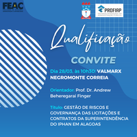 Convite para Qualificação de Projeto do discente VALMARX NEGROMONTE CORREIA
