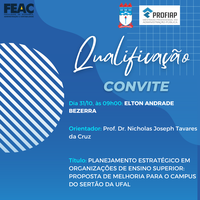 Convite para Qualificação do discente ELTON ANDRADE BEZERRA