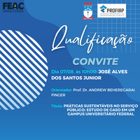 Convite para Qualificação do discente JOSÉ ALVES DOS SANTOS JUNIOR