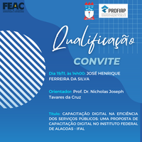 Convite para Qualificação do discente JOSÉ HENRIQUE FERREIRA DA SILVA