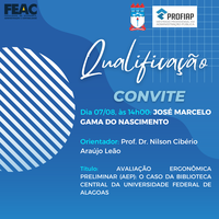 Convite para Qualificação do discente JOSÉ MARCELO GAMA DO NASCIMENTO