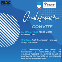 Convite para Qualificação do discente PEDRO VICTOR FERREIRA DIAS