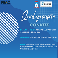 Convite para Qualificação do discente RENATO ALEXANDRINO MONTEIRO DOS SANTOS