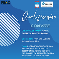 Convite para Qualificação do Projeto da discente MARIA THEREZA PONTES ROLIM