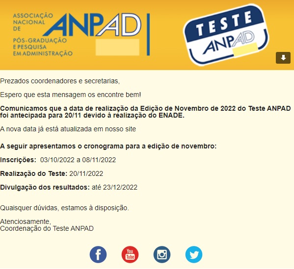 Teste Anpad 2022 - 2023 - Curso de provas ao vivo para a edição de novembro  de 2022