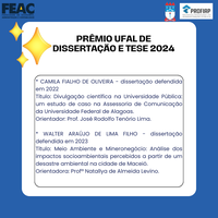 Prêmio Ufal 2024 de Dissertações e Teses